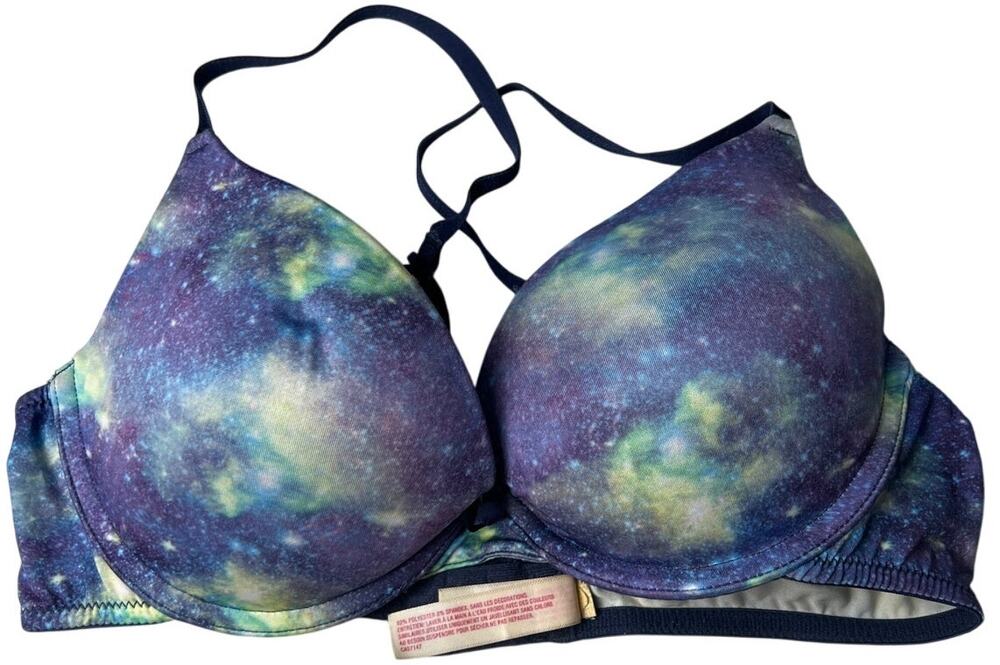 Xhilaration Galaxy Underwire Padded Push-Up Bra 34C